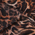 Dark Brown Leopard Print Viscose Crepe Fabric – 110 cm Width – Premium Indian Fabric-D22211