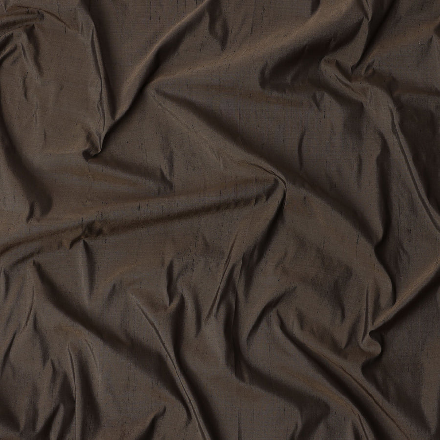 قماش حرير خام سادة بني غامق - عرض 140 سم - حرير هندي فاخر - D22218