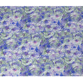 Light Blue Premium Pure Italian Satin Fabric with Green & Purple Floral Print – 140 cm-D22277