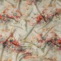 Ivory Pure Silk Satin Fabric with Multicolor Abstract Print – 140 cm, Imported from South Korea-D22292 Regal Fabrics