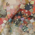 Ivory Pure Silk Satin Fabric with Multicolor Abstract Print – 140 cm, Imported from South Korea-D22292 Regal Fabrics