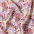 Light Pink Cotton Satin Fabric with Multicolor Abstract Print – 110 cm, Imported from India-D22295