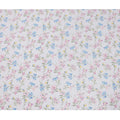 White Cotton Lawn Fabric with Multicolor Floral Print in Blue, Pink, and Yellow Hues with Green Leaf Detailing, Soft Lightweight Texture, 110 Cms Width, Made in India-D22543