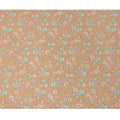 Copper Brown Cotton Lawn Fabric with All-Over Floral Print in Mint Green, Peach, Yellow and Grey Leaves, Soft Lightweight Finish, 110 Cms Width, Made in India-D22544