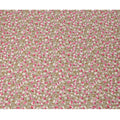 Light Brown Cotton Lawn Fabric with All-Over Pink Floral Print and Olive Green Leaf Motifs in Dense Pattern, Soft Lightweight Finish, 110 Cms Width, Made in India-D22557