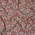 Crimson Red Base with Multicolor Hand-Painted Floral Print Viscose Crepe Fabric, 110 Cms Width, Made in India-D22999 - Regal Fabrics
