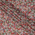Crimson Red Base with Multicolor Hand-Painted Floral Print Viscose Crepe Fabric, 110 Cms Width, Made in India-D22999 - Regal Fabrics