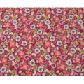 Wine Red Base with Orange, Beige & Mauve Watercolor Floral Print Viscose Crepe Fabric, 110 Cms Width, Made in India-D23005