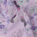 قماش قطني فوال بطبعة زهور متعددة الألوان بقاعدة لافندر، عرض 140 سم، صنع في الهند - D23040