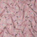Blush Pink Multicolor Garden Floral Print Cotton Voile Fabric, 140 cm Width, Made in India-D23046