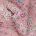 Blush Pink Multicolor Garden Floral Print Cotton Voile Fabric, 140 cm Width, Made in India-D23046