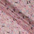 Blush Pink Multicolor Garden Floral Print Cotton Voile Fabric, 140 cm Width, Made in India-D23046