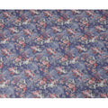 Navy Blue Romantic Rose and Wildflower Print Cotton Voile Fabric, 140 cm Width, India-D23052