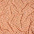 Orange with White Geometric Lattice Print Pure Silk Crepe Fabric, 110 Cms Width, Made in India-D23160