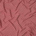 Deep Red with White Geometric Lattice Print Pure Silk Crepe Fabric, 110 Cms Width, Made in India-D23162