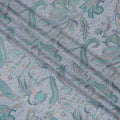 Powder Blue with Multicolor Paisley Floral Print Pure Silk Crepe Fabric, 110 Cms Width, Made in India-D23163 - Regal Fabrics