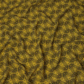 قماش كريب حريري خالص بطبعة متاهة هندسية باللون الأصفر الخردلي، عرض 110 سم، صنع في الهند - D23173