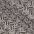 Brown and Grey Geometric Illusion Print Pure Silk Crepe Fabric, 110 Cms Width, Made in India-D23177