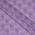Purple and White Geometric Illusion Print Pure Silk Crepe Fabric, 110 Cms Width, Made in India-D23178