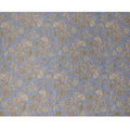 قماش فيسكوز مودال ساتان بطبعة زهور عتيقة بلون أزرق باهت، عرض 110 سم، صنع في الهند - D23289