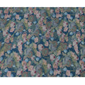 Teal Blue Lotus Floral Print Viscose Modal Satin Fabric, 110 Cms Width, Made in India-D23292