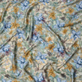Sage Green Watercolor Floral Print Viscose Modal Satin Fabric, 110 Cms Width, Made in India-D23299 Regal Fabrics