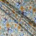 Sage Green Watercolor Floral Print Viscose Modal Satin Fabric, 110 Cms Width, Made in India-D23299 Regal Fabrics