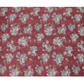 Maroon Vintage Rose Bouquet Print Viscose Modal Satin Fabric, 110 Cms Width, Made in India-D23300