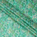 Emerald Green Abstract Botanical Print Viscose Modal Satin Fabric, 110 Cms Width, Made in India-D23306