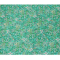 Emerald Green Abstract Botanical Print Viscose Modal Satin Fabric, 110 Cms Width, Made in India-D23306