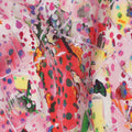 Multicolor Abstract Splatter and Dot Print Viscose Crepe Fabric, 110 Cms Width, Made in India-D23603