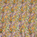 Multicolor Yellow-Green Artistic Dot and Brushstroke Print Viscose Crepe Fabric, 110 Cms Width, Made in India-D23605