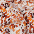 Ivory Base Orange Brown Leopard Print Viscose Crepe Fabric, 110 Cms Width, Made in India-D23608