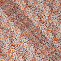 Ivory Base Orange Brown Leopard Print Viscose Crepe Fabric, 110 Cms Width, Made in India-D23608