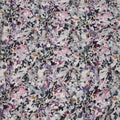Grey Base Multicolor Butterfly and Floral Digital Print Viscose Crepe Fabric, 110 Cms Width, Made in India-D23612