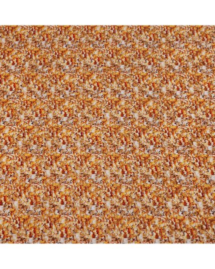 Orange and Yellow Abstract Floral Digital Print Viscose Crepe Fabric, 110 Cms Width, Made in India-D23614