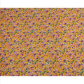 Yellow Base Multicolor Floral Abstract Digital Print Viscose Crepe Fabric, 110 Cms Width, Made in India-D23618