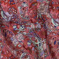 Maroon Base Multicolor Paisley and Abstract Digital Print Viscose Crepe Fabric, 110 Cms Width, Made in India-D23619