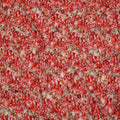 Red and White Abstract Floral Digital Print Viscose Crepe Fabric, 110 Cms Width, Made in India-D23621