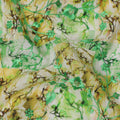 Lime Green and Yellow Abstract Floral Digital Print Viscose Crepe Fabric, 110 Cms Width, Made in India-D23622