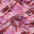 Pink and Maroon Abstract Brushstroke Digital Print Viscose Crepe Fabric, 110 Cms Width, Made in India-D23625