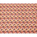 Peach and Rust Abstract Brushstroke Digital Print Viscose Crepe Fabric, 110 Cms Width, Made in India-D23626