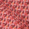 Red and Orange Abstract Brushstroke Digital Print Viscose Crepe Fabric, 110 Cms Width, Made in India-D23627