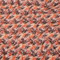 Burnt Orange and Black Abstract Brushstroke Digital Print Viscose Crepe Fabric, 110 Cms Width, Made in India-D23628