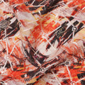 Burnt Orange and Black Abstract Brushstroke Digital Print Viscose Crepe Fabric, 110 Cms Width, Made in India-D23628