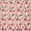 Blush Pink Base Red Floral Watercolor Digital Print Viscose Crepe Fabric, 110 Cms Width, Made in India-D23632