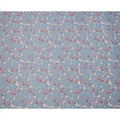 Muted Blue Base Mauve Rose Floral Digital Printed Cotton Lawn Fabric, 110 Cms Width, Made in India-D23638