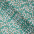 Emerald Green Base Botanical Leaf Printed Cotton Lawn Fabric, 110 Cms Width, Made in India-D23644