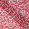 Coral Pink Base Ivory & Blush Botanical Leaf Printed Cotton Lawn Fabric, 110 Cms Width, Made in India-D23645