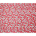 Coral Pink Base Ivory & Blush Botanical Leaf Printed Cotton Lawn Fabric, 110 Cms Width, Made in India-D23645